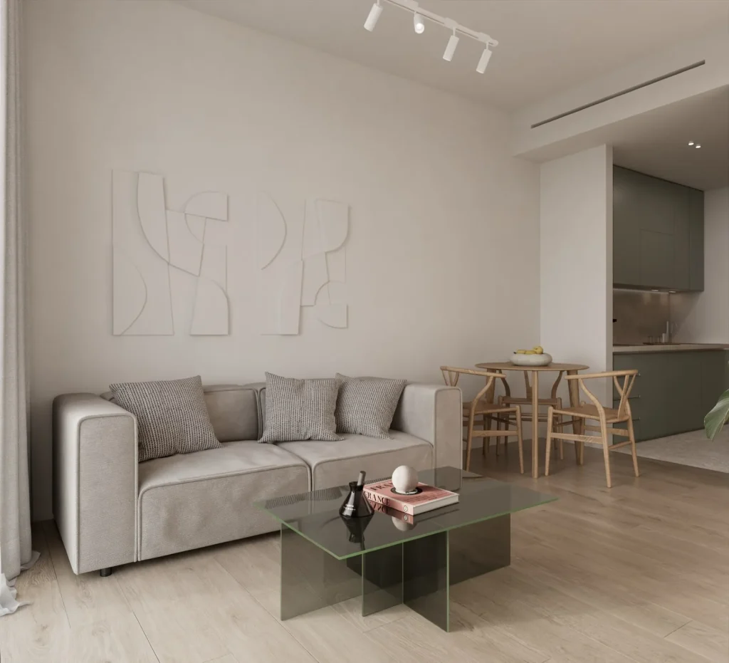 MARĒ one-bedroom seaside residence interior, Eretria