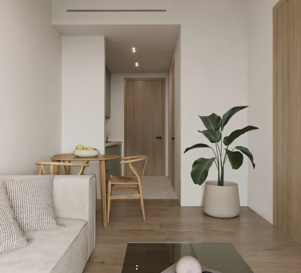 MARĒ one-bedroom seaside residence interior, Eretria